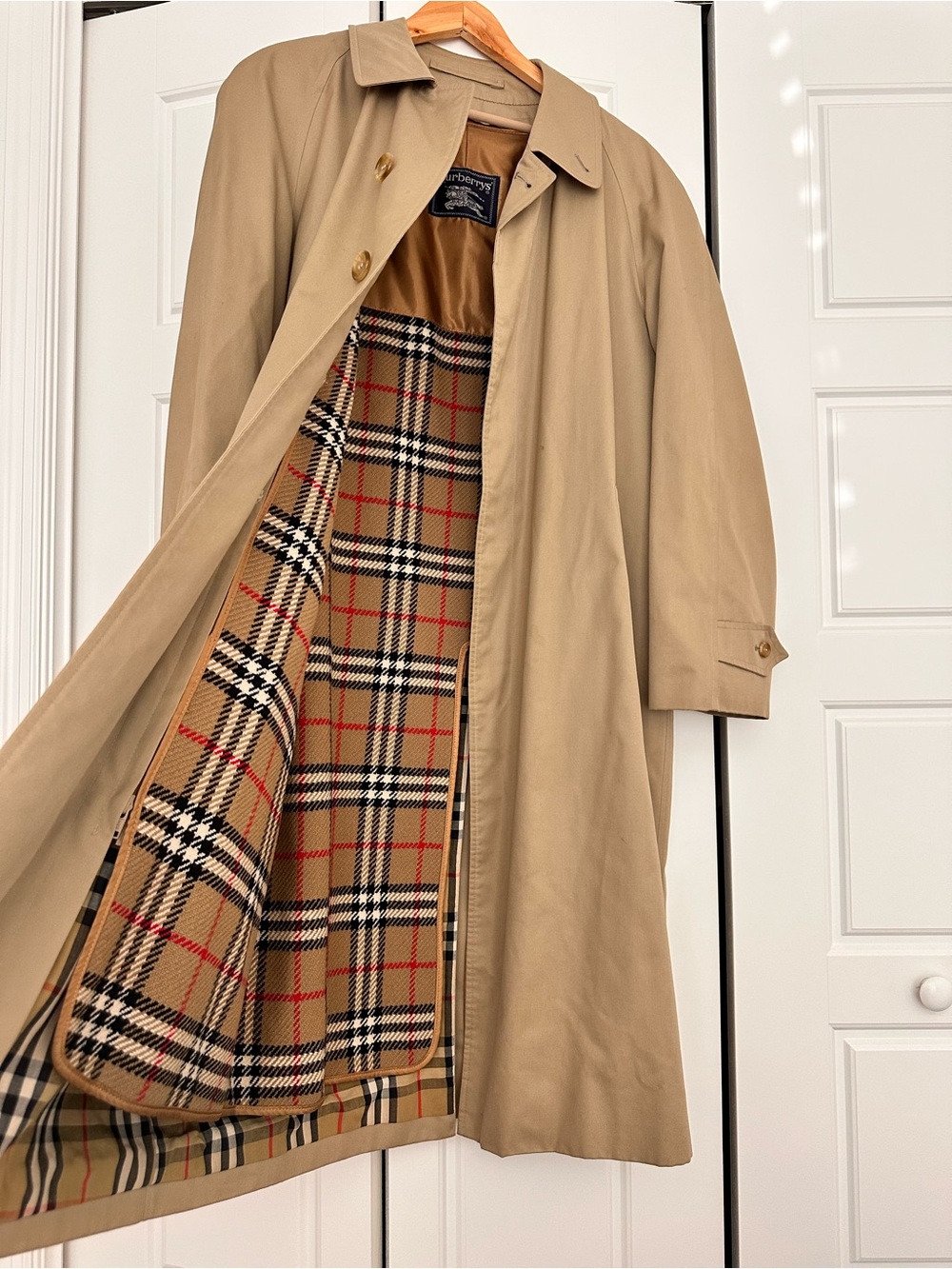 VINTAGE BURBERRYS TRENCH COAT ZIP OUT WOOL LINING NOVA CHECK SIZE 38 REGULAR